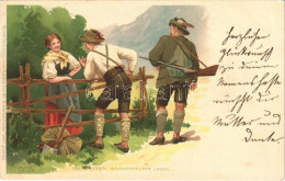 T2 1900 Oberbayern, Werdenfelser Landl / Bavarian Folklore, Traditional Costumes, Hunter. Meissner & Buch Künstler-Postk - Unclassified