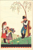 ** T2/T3 Magyar Folklór Művészlap / Hungarian Folklore Art Postcard S: Szilágyi G. Ilona (fa) - Unclassified