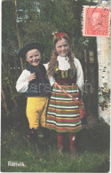 T4 1929 Rättvik / Swedish Folklore, Children In Traditional Costumes. TCV Card (pinhole) - Unclassified