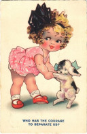 T2 1929 "Who Has The Courage To Separate Us?" Cellaro "Dolly-Serie" Children Art Postcard, Girl With Dog - Unclassified