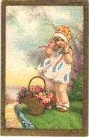 T2 1933 Children Art Postcard, Girl With Roses. Amag 2264. - Non Classificati