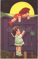 T2 Beim Stelldichein / Children Art Postcard, Romantic Couple. Amag No. 1598. - Ohne Zuordnung