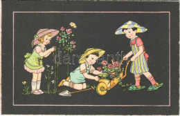 T2 1936 Children Art Postcard, Gardening. Rokat 153. - Sin Clasificación