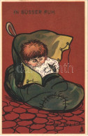** T2 In Süsser Ruh / Children Art Postcard. Raphael Tuck & Sons "Komische Kinder" Serie No. 305B. Artist Signed - Non Classés