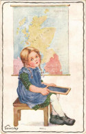 T2/T3 1918 "Dull" Children Art Postcard, Girl With Map. Reinthal & Newman Pubs. S: M. Sowerby (EK) - Ohne Zuordnung
