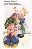 ** T2/T3 Karácsonyi üdvözlet! / Christmas Greeting Children Art Postcard S: L. Martini (EK) - Unclassified