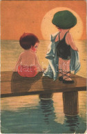 ** T3 Children Humour Art Postcard, Sunset, Beach. Amag 080. (EB) - Non Classés