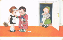 T3 1934 Romantic Couple, Cheating Husband. Children Art Postcard. W.S.S.B. 4449. S: John Wills (EB) - Unclassified