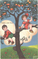 T3 1937 Adam Und Eva! / Children Art Postcard. Amag 0382. S: Margret Boriss (EB) - Unclassified
