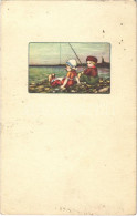 T2/T3 1922 Italian Children Art Postcard, Fishing. Anna & Gasparini 156M-2. (EK) - Unclassified