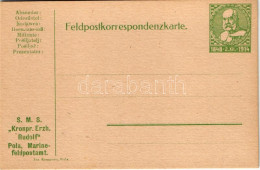 ** T1 SMS KRONPR. ERZH. RUDOLF - Feldpostkorrespondenzkarte. Pola, Marinefeldpostamt Jos. Krmpotic + 1848 - 2.XII. - 191 - Ohne Zuordnung