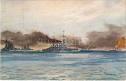 T2/T3 1913 Das Linienschiff SMS Hannover Als Flaggschiff An Der Spitze Des I. Geschwaders. Raphael Tuck & Sons "Oilette" - Sin Clasificación