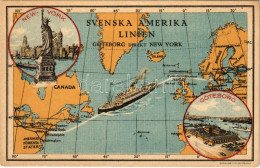 ** T2/T3 Svenska Amerika Linien Göteborg Direkt New York / Swedish American Lines From Gothenburg To New York. Litho (EK - Unclassified