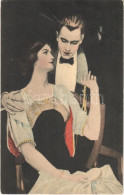 * T3 Romantic Couple, Lady Art Postcard (EB) - Unclassified