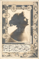 T2 1900 Art Nouveau Lady Art Postcard, Floral. Edgar Schmidt Serie 7030. N.P.G. Phot. - Unclassified