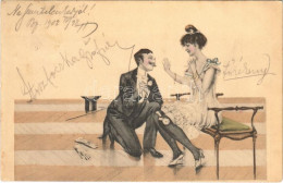 T2/T3 1902 Romantic Couple, Lady Art Postcard. M. M. Vienne (EK) - Ohne Zuordnung