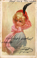 T3 1908 Lady In Hat (worn Corners) - Ohne Zuordnung