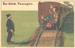 * T3 Der Blinde Passagier / The Stowaway. Humour, Train, Litho (small Tear) - Ohne Zuordnung