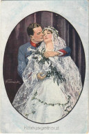 * T2/T3 Kriegsgetraut / WWI Austro-Hungarian K.u.K. Military Art Postcard, Romantic Couple, Wedding. Artist Signed (EK) - Unclassified