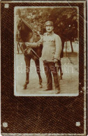 ** T3/T4 Osztrák-magyar Katona Lóval / Austro-Hungarian K.u.K. Military, Soldier With Horse. Photo (EB) - Non Classés