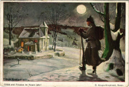 T3 1915 Glück Und Frieden Im Neuen Jahr! / WWI German Military Art Postcard With New Year Greeting S: E. Krupa-Krupinski - Non Classificati