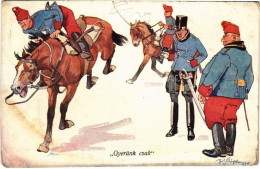 T3/T4 1908 Gyerünk Csak / Austro-Hungarian K.u.K. Military Art Postcard, Humour, Hussar, Cavalryman. B.K.W.I. 441-10. S: - Sin Clasificación