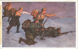 T2/T3 1917 34-es Járőr Wolhyniában / WWI Austro-Hungarian K.u.K. Military Art Postcard, Patrol In Volhynia S: Gimes Lajo - Non Classés