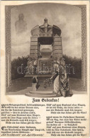 ** T2/T3 Zum Gedenken / WWI German And Austro-Hungarian K.u.K. Military Heroes Monument Art Postcard, Coat Of Arms (EK) - Unclassified