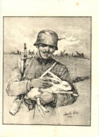 T2 1944 II. Világháborús Honvéd Húsvéti üdvözlet / WWII Hungarian Military Easter Greeting S: Markó Lajos - Sin Clasificación