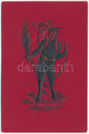 * T2/T3 1916 Krampus With Birch, Chains And Child. Emb. Litho (Rb) - Non Classificati