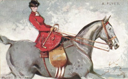 ** T2/T3 A Flyer / Horse Racer Lady, Raphael Tuck & Sons Oilette Connoisseur "Hunting" Postcard 2765. S: Philip Stretton - Non Classés