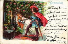 T2/T3 1900 Dornröschen / Sleeping Beauty. Romantic Couple Art Postcard, Litho (EK) - Non Classificati