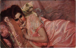 ** T2/T3 Zwei Verräterinnen / Lady Art Postcard With Cat. Salon J. P. P. 2120. S: V. Corcos (EK) - Non Classificati