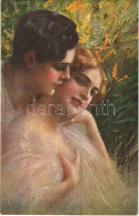 * T2 1921 Romantic Couple, Slightly Erotic Italian Lady Art Postcard. Serie 1028-2. - Non Classificati