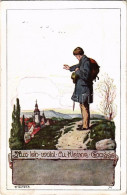 T2/T3 1912 Nun Leb Wohl Du Kleine Gasse / German Patriotic Art Postcard, Farewell To The Hometown S: E. Kutzer (EK) - Non Classificati