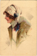 * T2/T3 Lady Art Postcard. Artist Signed (EK) - Non Classés