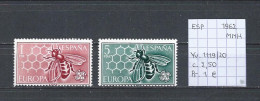 (TJ) Europa CEPT 1962 - Spanje YT 1119/20 (postfris/neuf/MNH) - 1962