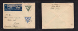 LATVIA. 1937 (18 Febr) Valka - Denmark, Hasler. Illustr Multifkd Air Usage. Triangular Issue. - Lettland