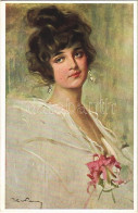 * T2 1920 Tanulmányfej / Studienkopf / Head Study. Hungarian Lady Art Postcard. Magyar Rotophot Társaság No. 76. S: Kiss - Ohne Zuordnung