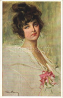 * T2 1920 Tanulmányfej / Studienkopf / Head Study. Hungarian Lady Art Postcard. Magyar Rotophot Társaság No. 76. S: Kiss - Non Classificati