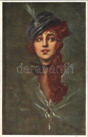 * T2 1920 Tanulmányfej / Studienkopf / Head Study. Hungarian Lady Art Postcard. Magyar Rotophot Társaság No. 75. S: Kiss - Unclassified