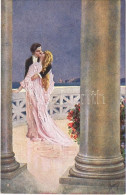 * T2 1920 Romantic Couple. Italian Lady Art Postcard. Serie 1027-5. Artist Signed - Sin Clasificación