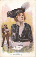 T2/T3 1919 A Féltékeny / Romantic Couple, Lady Art Postcard. P.G.W.I. 163. Artist Signed - Unclassified