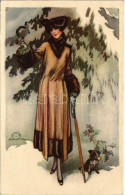 * T2 1923 Divatos Hölgy Kutyával. Olasz Művészlap / Italian Lady With Dog. Anna & Gasparini 559-3. Artist Signed - Sin Clasificación