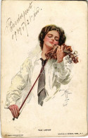 * T3 1909 The Artist. Lady With Violin. Reinthal & Newman Series 108. S: Harrison Fisher (Rb) - Unclassified