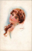 * T3 1919 Lady Smoking A Cigarette. Italian Art Postcard. "ERKAL" No. 303/1. S: Usabal (EB) - Sin Clasificación