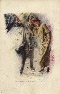 T2/T3 It Never Rains But It Pours. Romantic Couple, Lady Art Postcard. "Courtship Days" Series 952. S: Will Grefe (EK) - Ohne Zuordnung