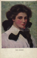 ** T2/T3 Reife Kirschen / Girl With Cherry In Her Mouth. Lady Art Postcard. M. Munk Wien Nr. 832. S: Clarence F. Underwo - Non Classés