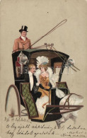 * T2 1899 Couple In The Horse Cart, Edgar Schmidt, Litho - Ohne Zuordnung