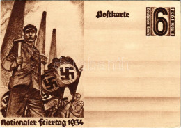 ** T2/T3 1934 Nationaler Feiertag 1. Mai / NSDAP German Nazi Party Working Class Propaganda, Swastika + 6 Ga. (EK) - Ohne Zuordnung